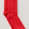 Unisex halvhøye scrunch-sokker – knallrød