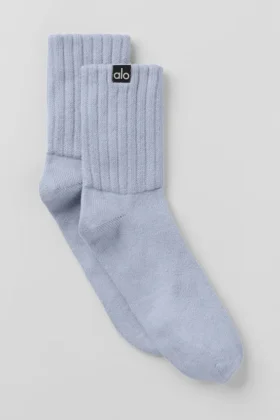 Unisex halvhøye scrunch-sokker – Winter Frost