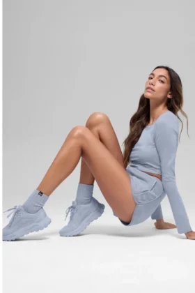 Unisex halvhøye scrunch-sokker – Winter Frost