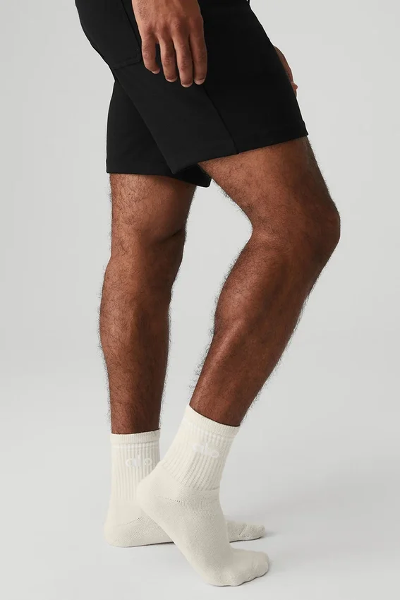 Unisex halvhøye Throwback-sokker – benhvit/hvit