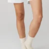 Unisex halvhøye Throwback-sokker – benhvit/hvit