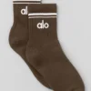 Unisex halvhøye Throwback-sokker – Espresso/hvit