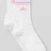 Unisex halvhøye Throwback-sokker – hvit/candy heart-rosa