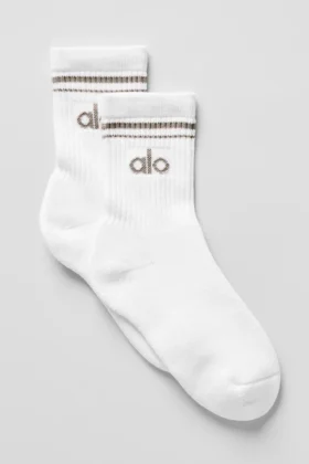Unisex halvhøye Throwback-sokker – hvit/lys kakao