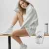 Unisex halvhøye Throwback-sokker – hvit melert/grå