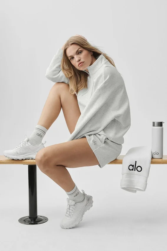 Unisex halvhøye Throwback-sokker – hvit melert/grå