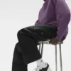 Unisex halvhøye Throwback-sokker – hvit/plum kiss