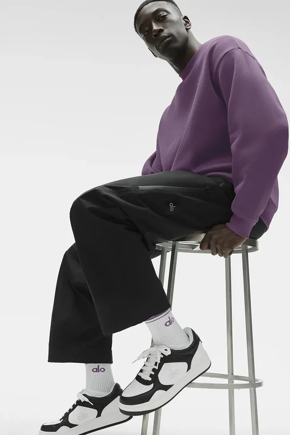 Unisex halvhøye Throwback-sokker – hvit/plum kiss