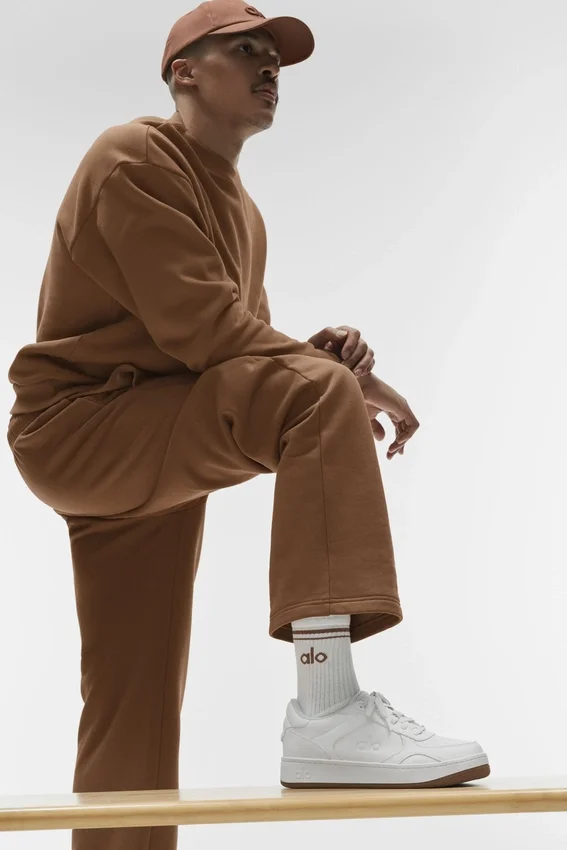 Unisex halvhøye Throwback-sokker – hvit/solkysset brun