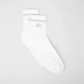 Unisex halvhøye Throwback-sokker – hvit/titanium