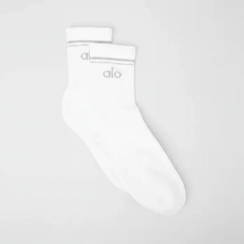 Unisex halvhøye Throwback-sokker – hvit/titanium