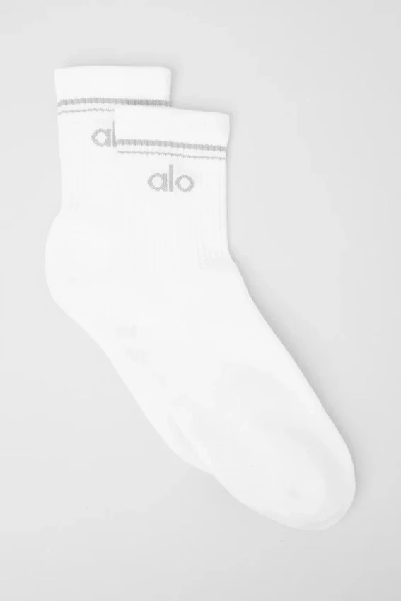 Unisex halvhøye Throwback-sokker – hvit/titanium