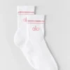 Unisex halvhøye Throwback-sokker – hvit/vintage rosa