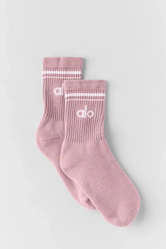Unisex halvhøye Throwback-sokker – Vintage rosa/hvit