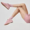 Unisex halvhøye Throwback-sokker – Vintage rosa/hvit