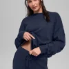 Unisex New Class-strikkegenser i ull og kashmir med rund hals – marineblå