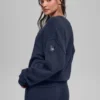 Unisex New Class-strikkegenser i ull og kashmir med rund hals – marineblå