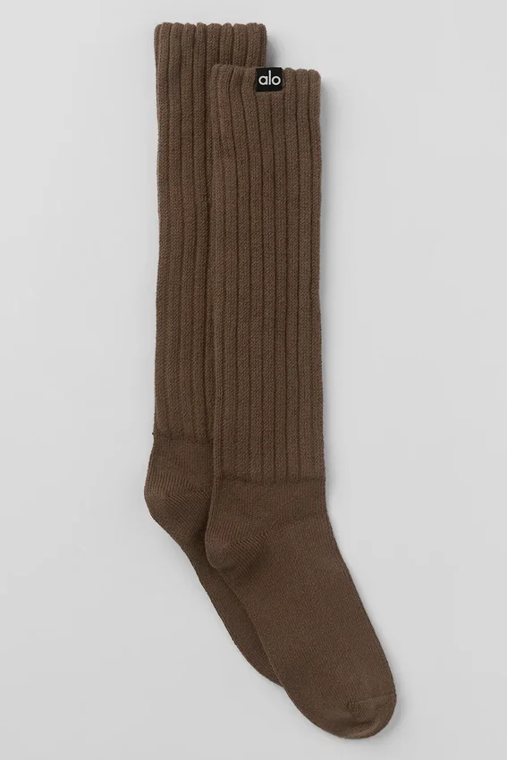 Unisex-scrunch-sokker – Espresso