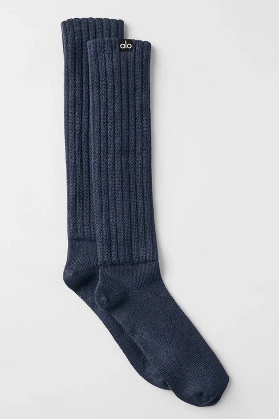 Unisex-scrunch-sokker – marineblå