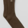 Unisex-sokker i ull og kashmir med lett frostet overflate – Espresso Heather/Ivory