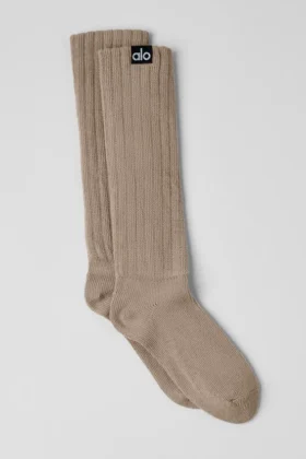 Unisex-sokker med rynket ben – Gravel