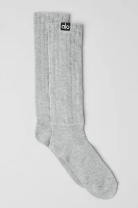 Unisex-sokker med rynket kant – Athletic Heather Grey