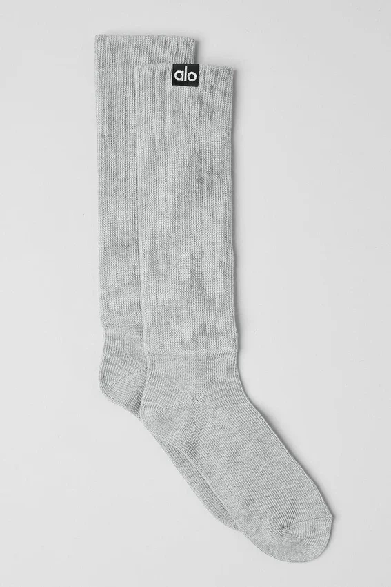 Unisex-sokker med rynket kant – Athletic Heather Grey