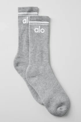 Unisex Throwback-sokker – Athletic Heather Grey/White