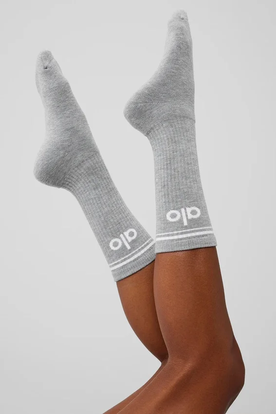 Unisex Throwback-sokker – Athletic Heather Grey/White
