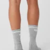 Unisex Throwback-sokker – Athletic Heather Grey/White