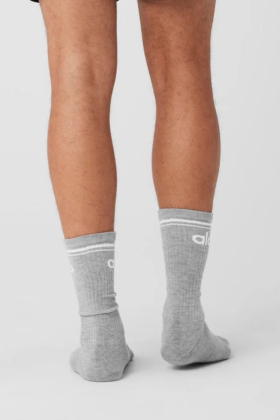 Unisex Throwback-sokker – Athletic Heather Grey/White