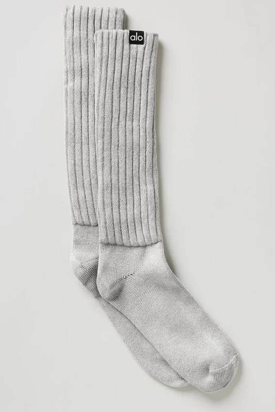 Unisex Washed Scrunch Sokker – Hazy Grey Wash