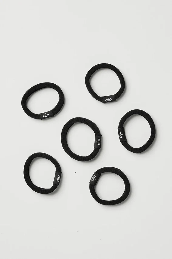 Untangled hårstrikker 6-pakning – svart