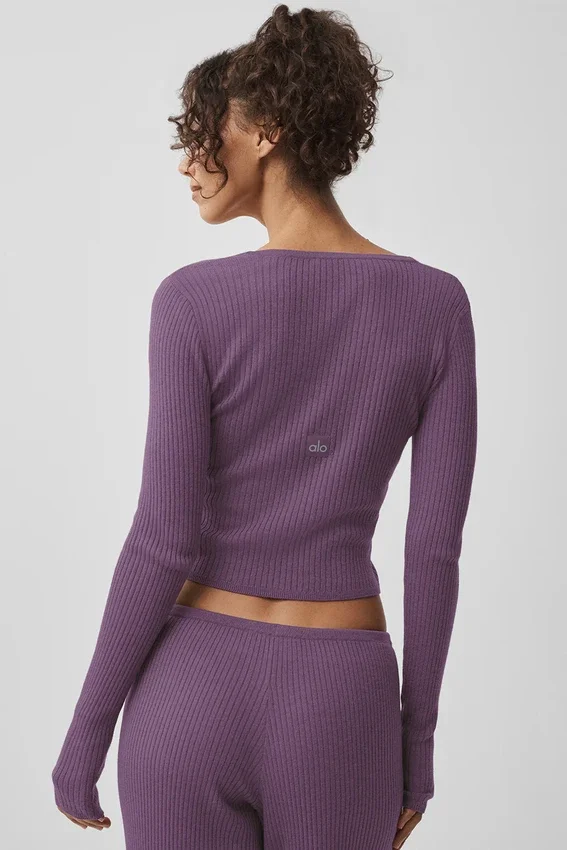 Unwind-strikkegenser langermet – Plum Kiss