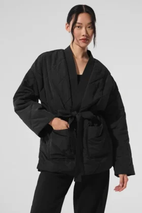 Urbanite Wrap-pufferjakke – svart