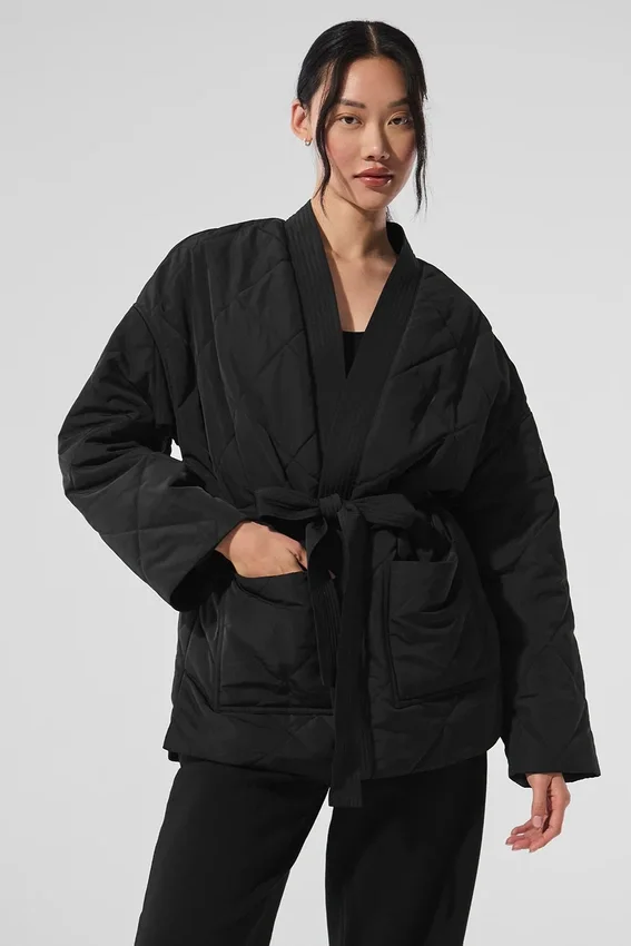 Urbanite Wrap-pufferjakke – svart