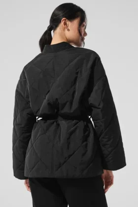 Urbanite Wrap-pufferjakke – svart