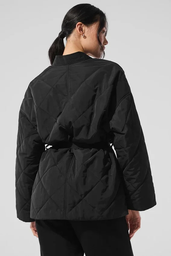 Urbanite Wrap-pufferjakke – svart