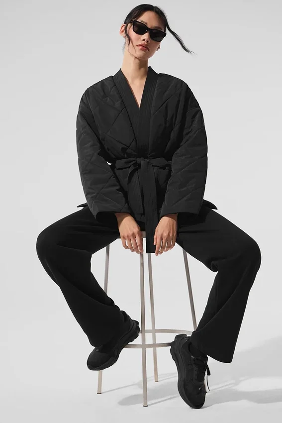 Urbanite Wrap-pufferjakke – svart