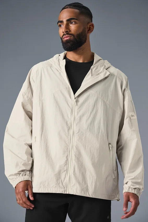 Vantage nylon ripstop-treningsjakke – benhvit