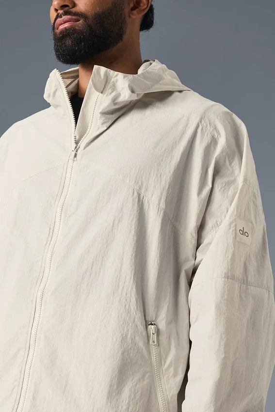 Vantage nylon ripstop-treningsjakke – benhvit