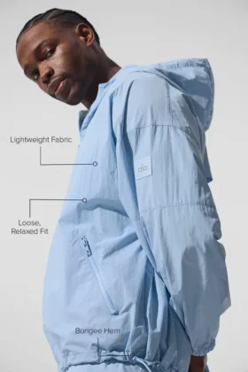 Vantage nylon ripstop-treningsjakke – Seashell Blue