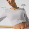 Vasket Alosoft Crop Finesse langermet - Grey Sky Wash