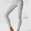 Vasket High-Waist Alosoft-legging med Sunray-mønster – Grey Sky Wash