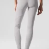 Vasket High-Waist Alosoft-legging med Sunray-mønster – Grey Sky Wash