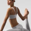 Vasket High-Waist Alosoft-legging med Sunray-mønster – Grey Sky Wash