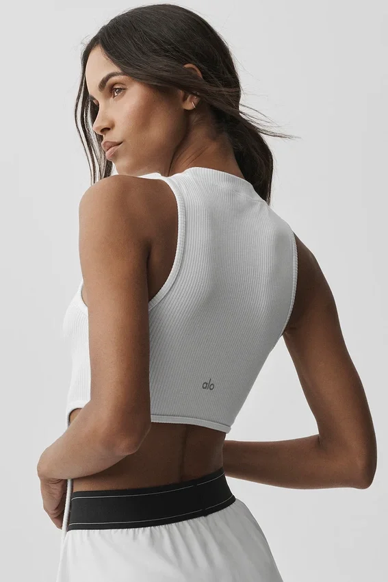 Velvære Rib Flaunt Singleter – Hvit