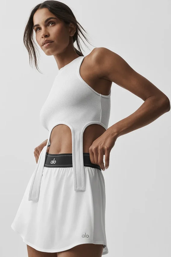 Velvære Rib Flaunt Singleter – Hvit