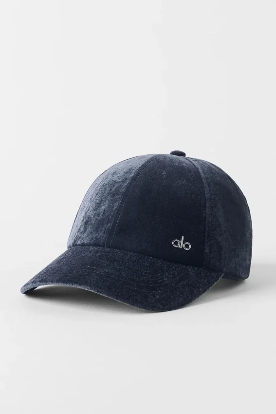 Velvet Off-Duty Cap – marineblå