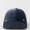 Velvet Off-Duty Cap – marineblå